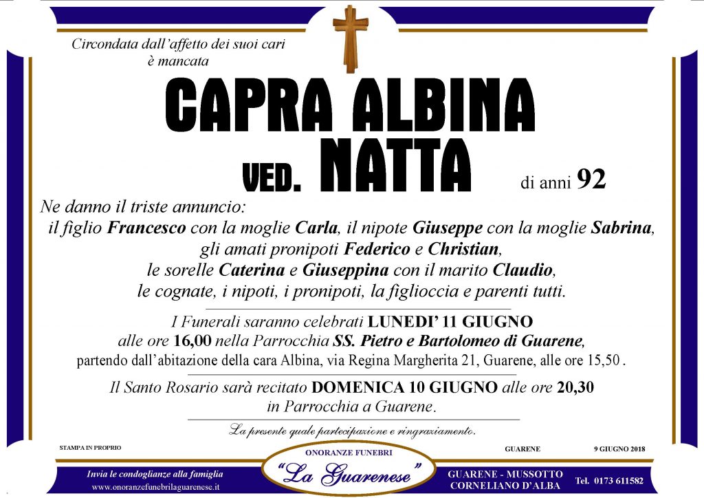 pompe funebri alba