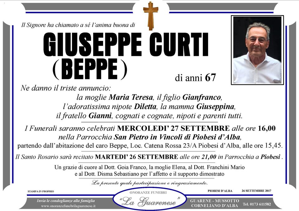 Avviso di lutto